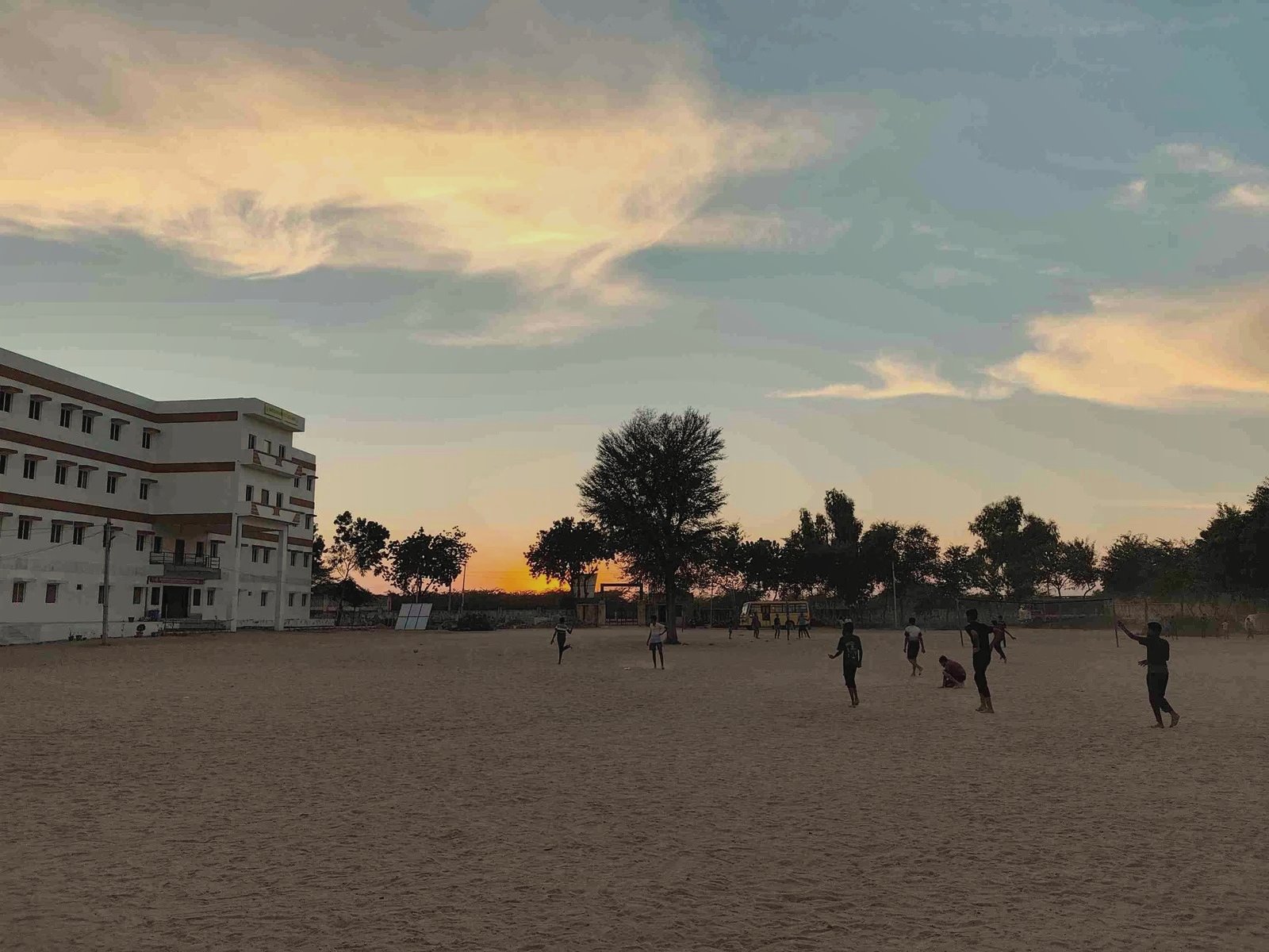Campus ground at golden hour, Samdari